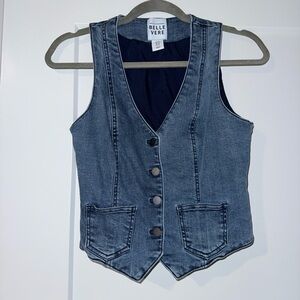 Belle Vere Women's Denim Vest in Washed Blue